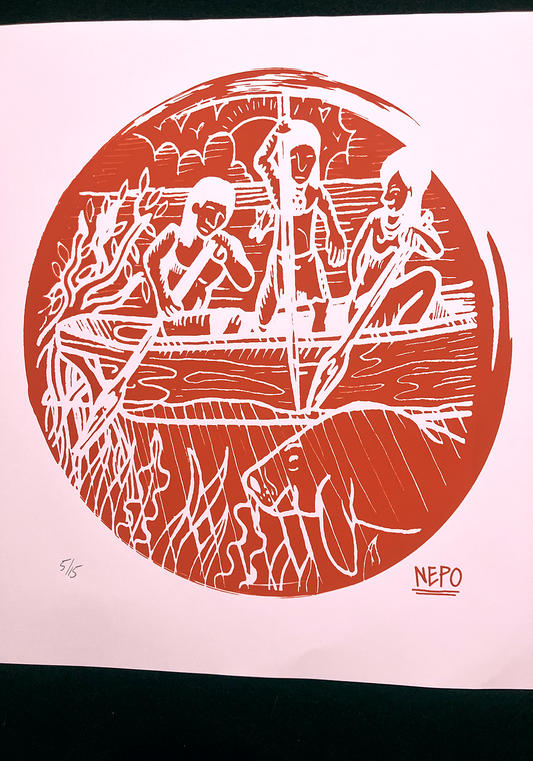 Afiche Caza de manatíes